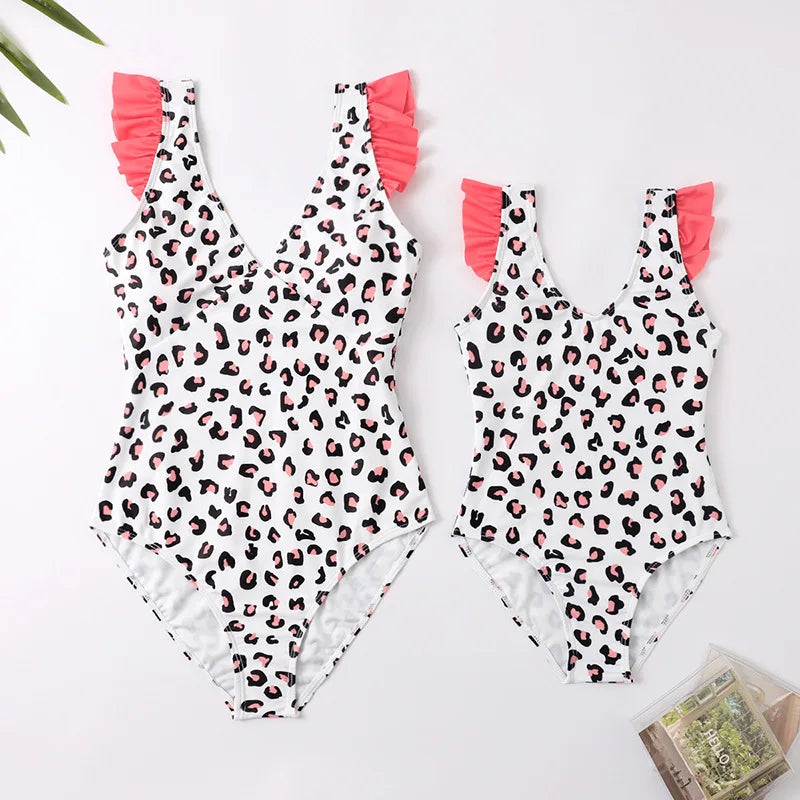Mother Kids Girls Swimsuit Swimming Clothing Women Beach Bikini Bathing Suit Family Matching Swimwear Mummy Daughter Beachwear