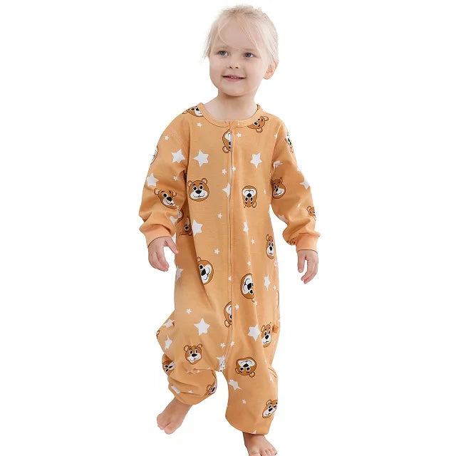 MICHLEY Spring Cotton Sleeping Bag Baby Sack Cartoon Sleepsack Pajamas Long Sleeve Sleepwear For Girls Boys Children 6M-6T