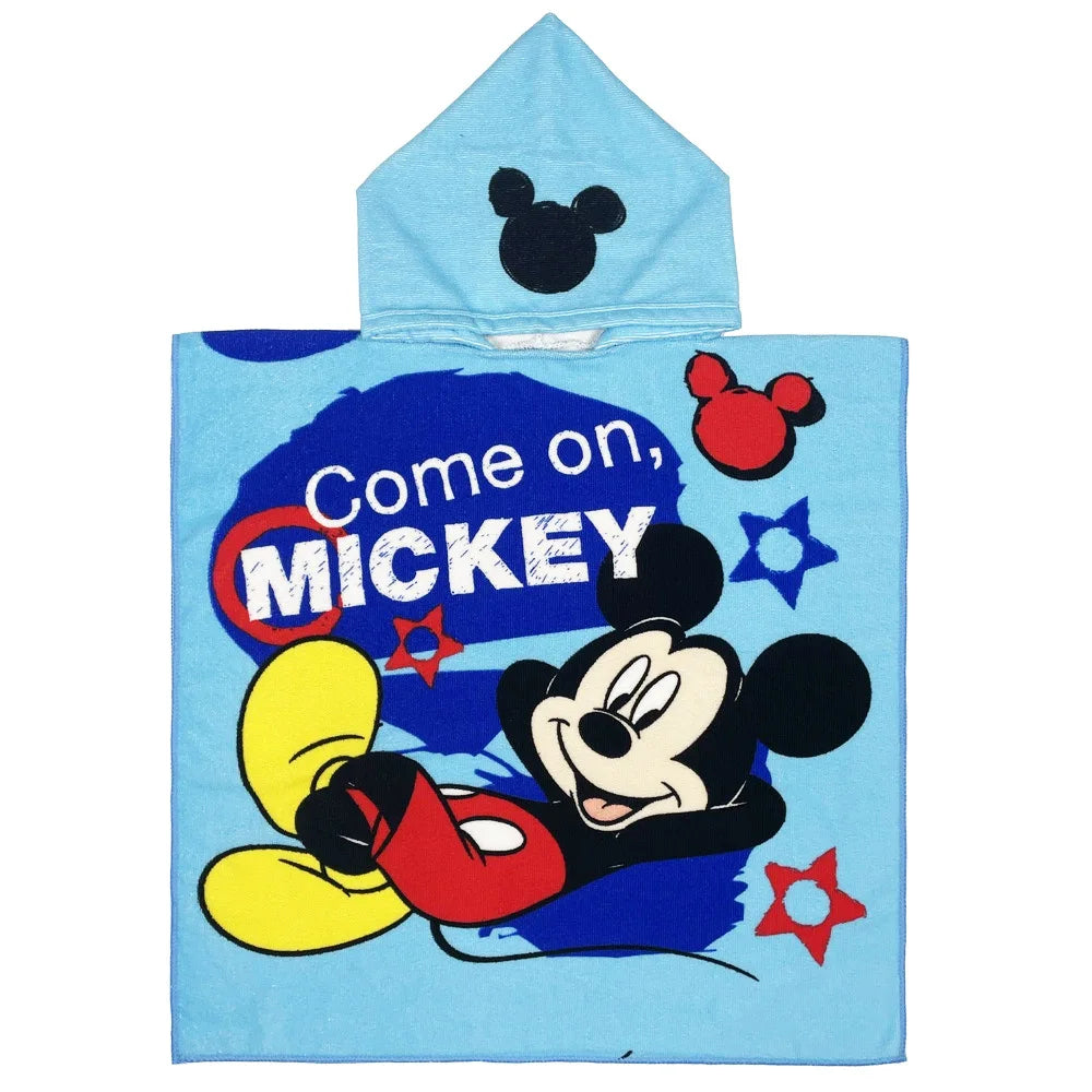 60*120 CM Baby Boys Girls Cartoon Mickey Cars Print Children Hooded Bath Towels Cloak Dry Absorbent Microfiber Bathrobes Pajamas