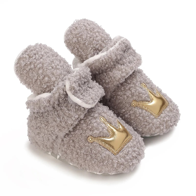 0-18M Lovely Warm Design Baby Girl Boy Toddler First Walkers Baby Shoes Soft Slippers Cute Shoes Winter Non-Slip Baby Warm Shoes