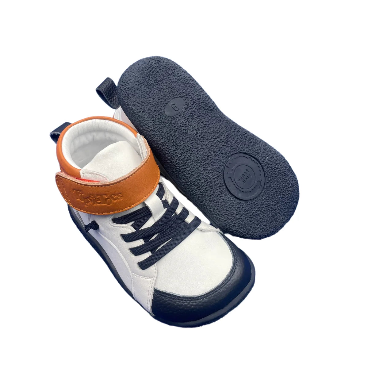 Tipsietoes Spring Autumn Genuine Leather Boots For Girls Boys Kid Barefoot Sneaker Leather Linning Light Weight Elastic Strape
