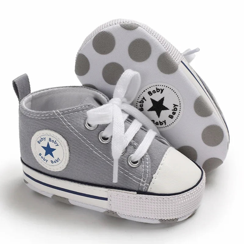 Canvas Sneakers Baby Boys Girls Shoes First Walkers Infant Toddler Anti-Slip Soft Sole Classical Newborn Baby Shoes 0-18 Months