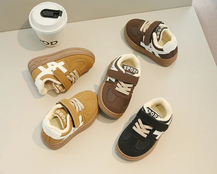 Children's Casual Cotton Shoes 2025 Autumn Winter New Boys Girls Retro Sports Shoes Kids Toddler Non-Slip Comfortable Sneakers - Idrilay 