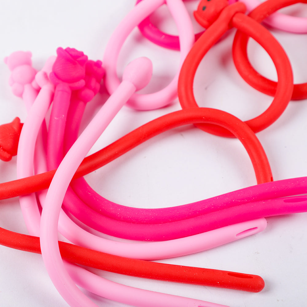 12Pcs Sweet Heart Love Slap Bracelets Valentine's Day Wristbands for Wedding Birthday Party Favors Valentine Anniversary Gift - Idrilay 