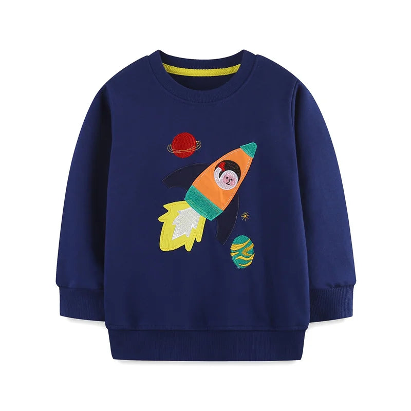 2-7T New Design Cotton Boys Sweatshirts Dinosaurs Fashion Children's Sport Shirts Long Sleeve Kids Autumn Spring Clothes