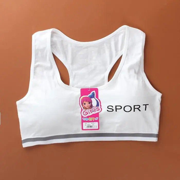 8-18Y Teenage Girls Training Bras Panties Student Kids Cotton Underwear Sets Young Children Padded Bra Vest+Panties Underclothes