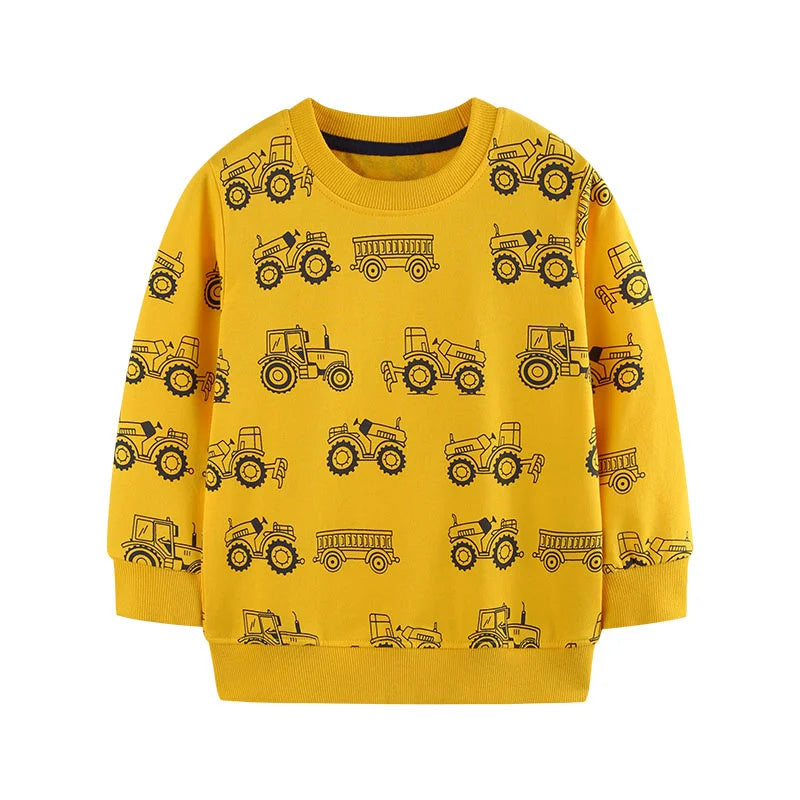 2-7T New Design Cotton Boys Sweatshirts Dinosaurs Fashion Children's Sport Shirts Long Sleeve Kids Autumn Spring Clothes