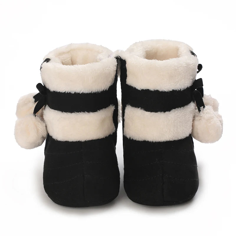 0-18M Lovely Warm Design Baby Girl Boy Toddler First Walkers Baby Shoes Soft Slippers Cute Shoes Winter Non-Slip Baby Warm Shoes