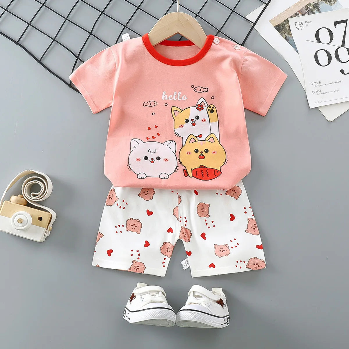 Boys clothes set 2pcs Summer Cartoon gril Short-Sleeved kids Suit Children's Clothing Outfit Set for boys 0-4 year
