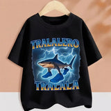 2025 Kids Clothes Funny Italian Brainrot T Shirt Cartoon Graphics Casual Vintage Boys Girls Short Sleeve Top Children's Clothing