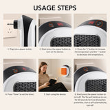 Portable Heater Electric Heater Plug in Wall Room Heater Home Appliance Heating Stove Mini Radiator Remote Warmer Machine 600W - Idrilay 