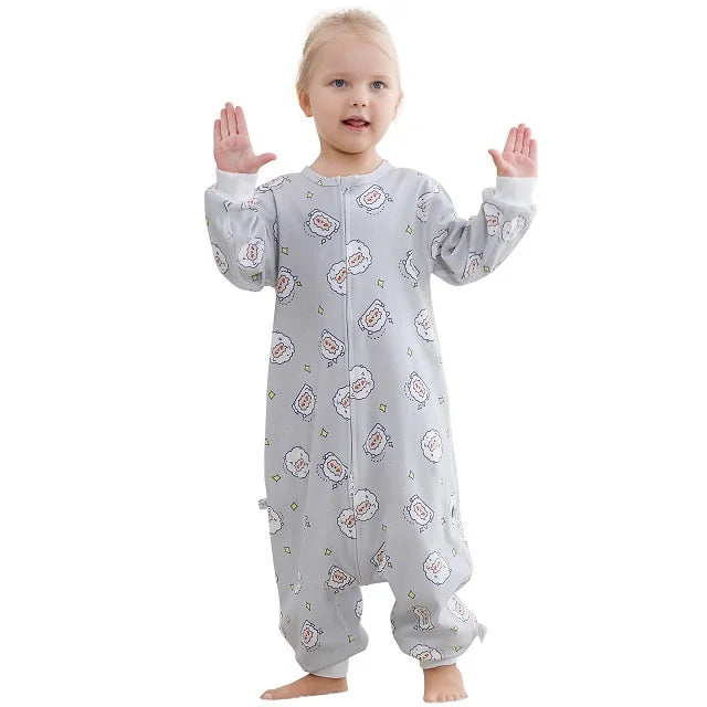 MICHLEY Spring Cotton Sleeping Bag Baby Sack Cartoon Sleepsack Pajamas Long Sleeve Sleepwear For Girls Boys Children 6M-6T