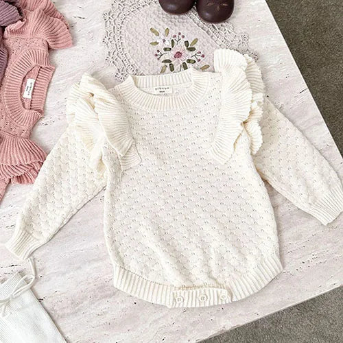 2024 New Autumn Infant Baby Girls Boys Knitted Jumpsuit Toddler Baby Girl Boys Long Sleeved Knitting Romper Children Clothes