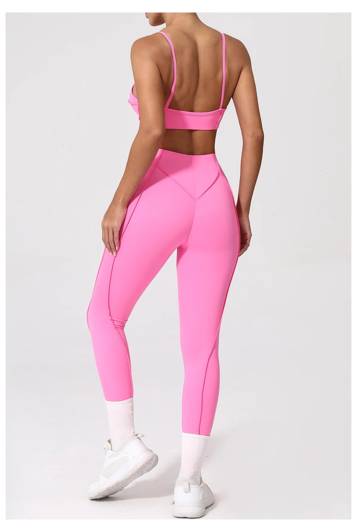 Yoga Sports Fitness Sets High Waist Hip-lifting Trousers Open Back Bra Suit Casual Running Workout Gym Leggings Sexy Sets Women - Idrilay 