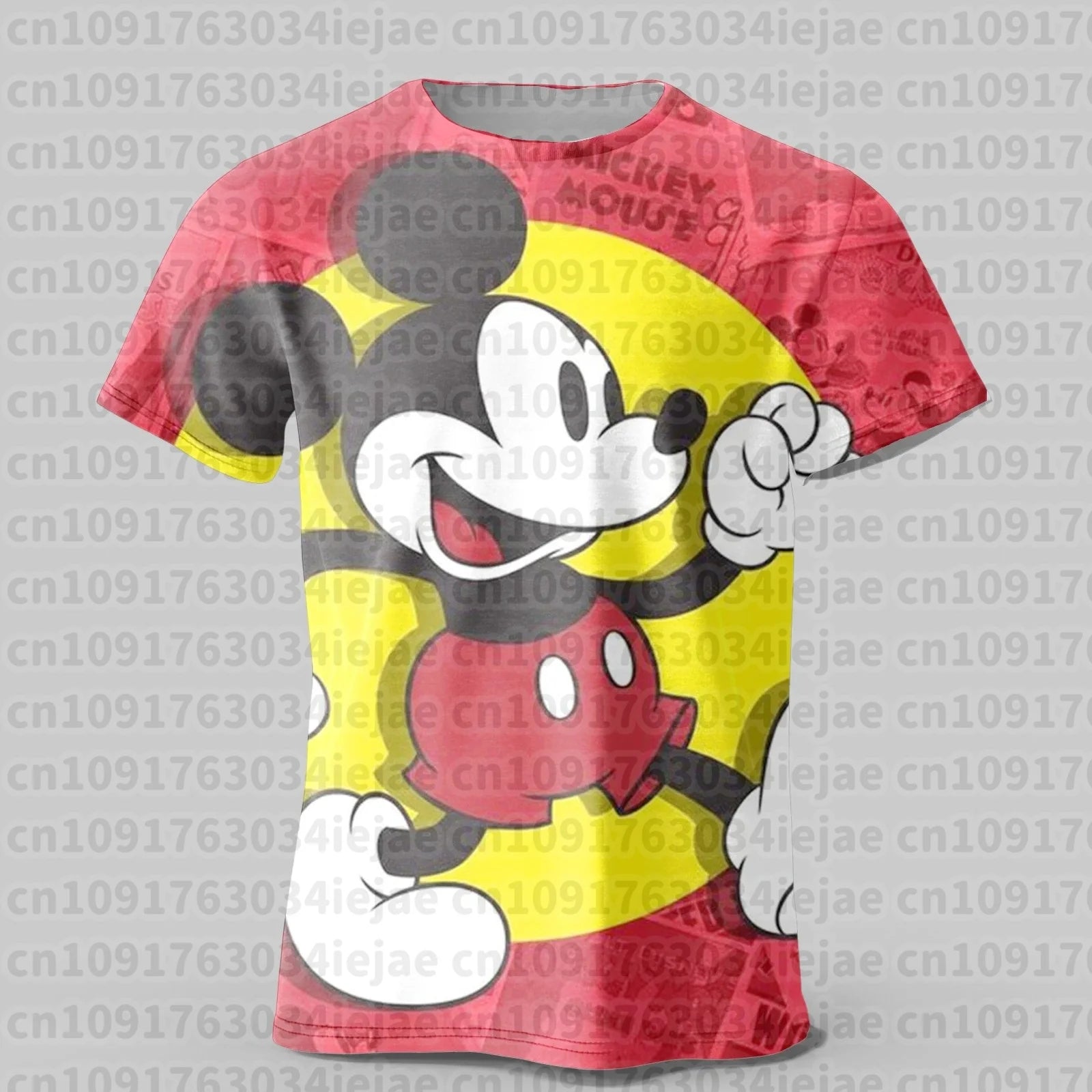 2026 Summer Mickey Minnie T-shirt 3D Print Mickey Children's Cartoon Comfortable and Breathable Boys Girls T-shirt Top