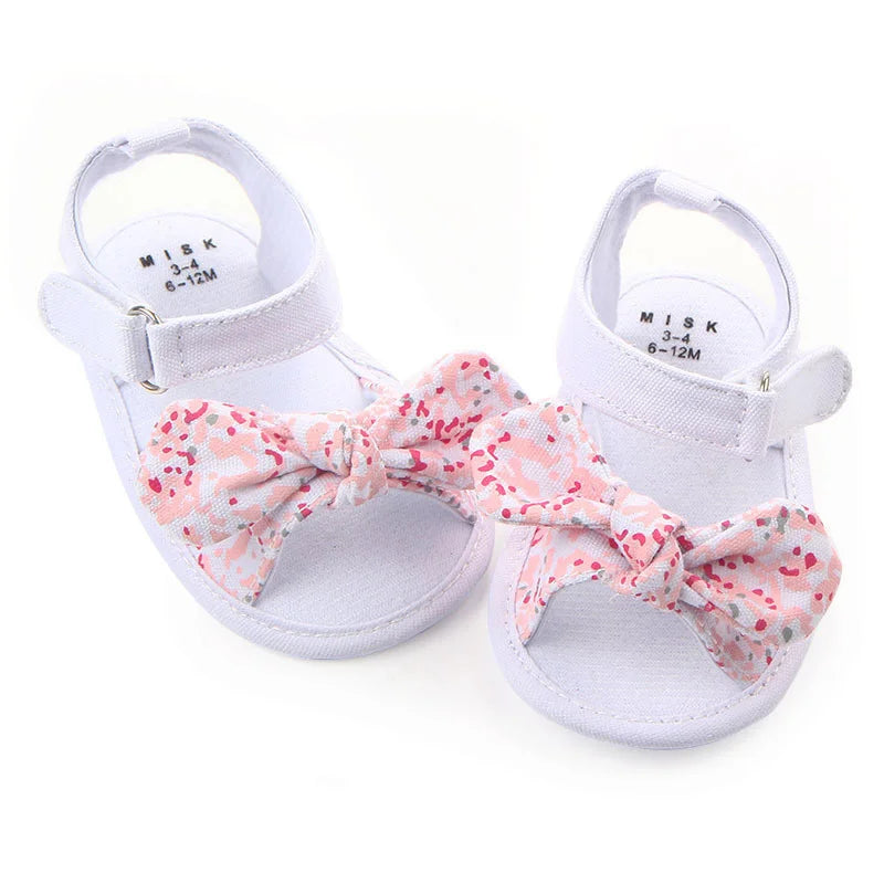 1 Pair Lytwtw's Children Baby Kids Boys girls Shoes Non-Slip Canvas Bowknot Toddlers Newborn Infantil sandals