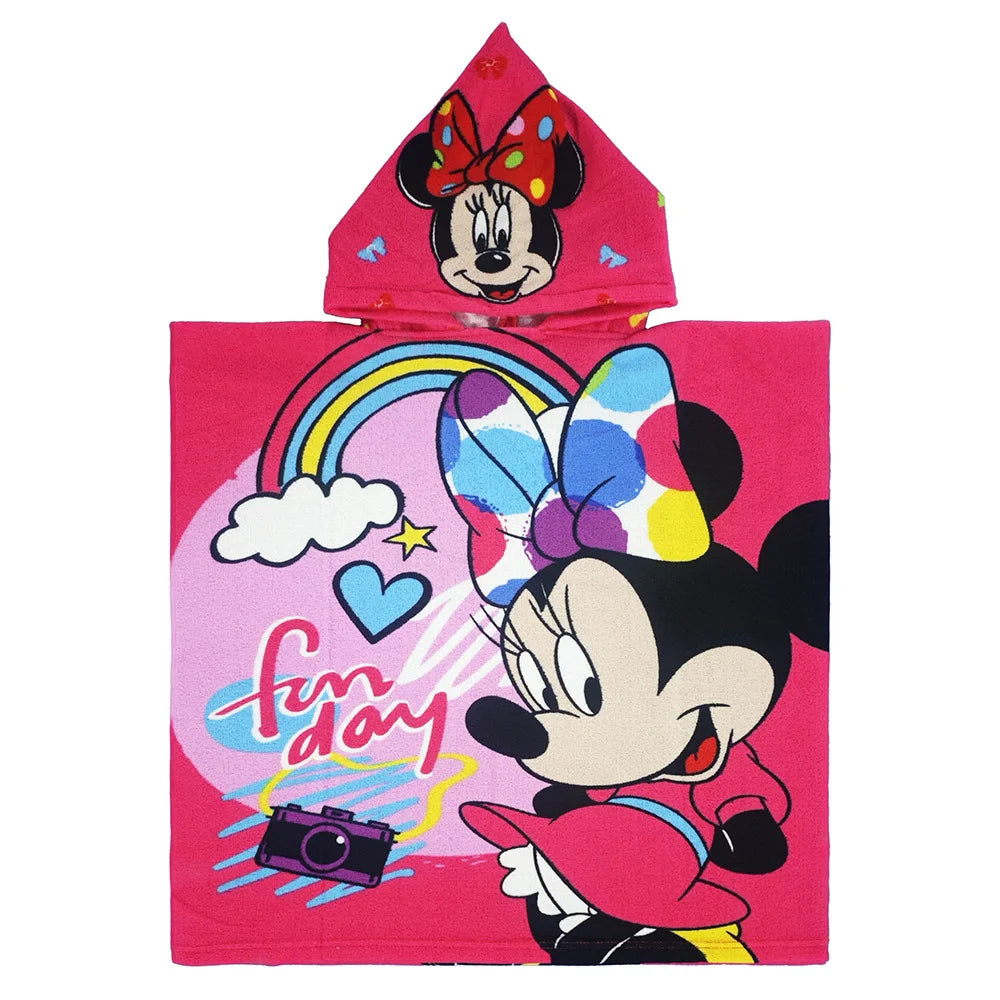 60*120 CM Baby Boys Girls Cartoon Mickey Cars Print Children Hooded Bath Towels Cloak Dry Absorbent Microfiber Bathrobes Pajamas