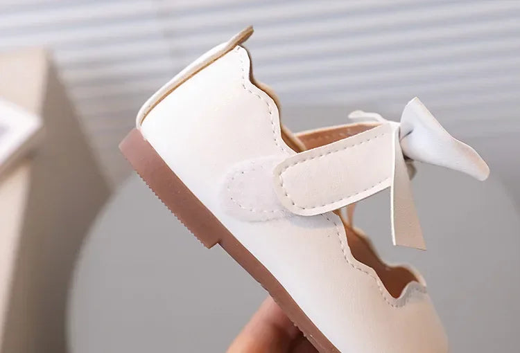 Girls Mary Jane Shoes Children Solid Color Bow Round-toe Bow 2024 New Kids Fashion Soft Moccasin Shoes Baby First Walker Shoes - Idrilay 