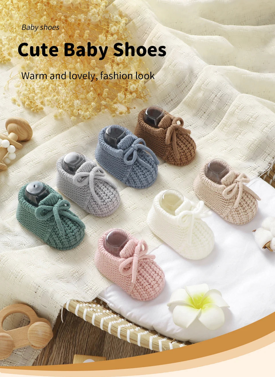 Newborn Baby Shoes Knitted Infant Boys Girls First Boots Fashion Solid Toddler Kid Bed Footwear 0-18M Warm Clothing Accessories