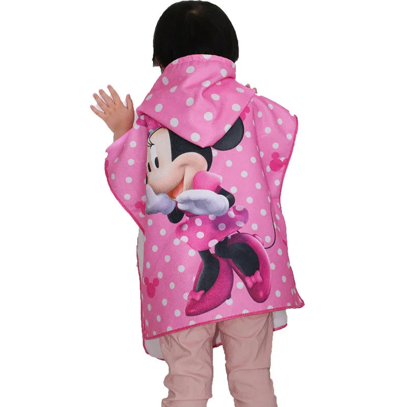 60*120 CM Baby Boys Girls Cartoon Mickey Cars Print Children Hooded Bath Towels Cloak Dry Absorbent Microfiber Bathrobes Pajamas