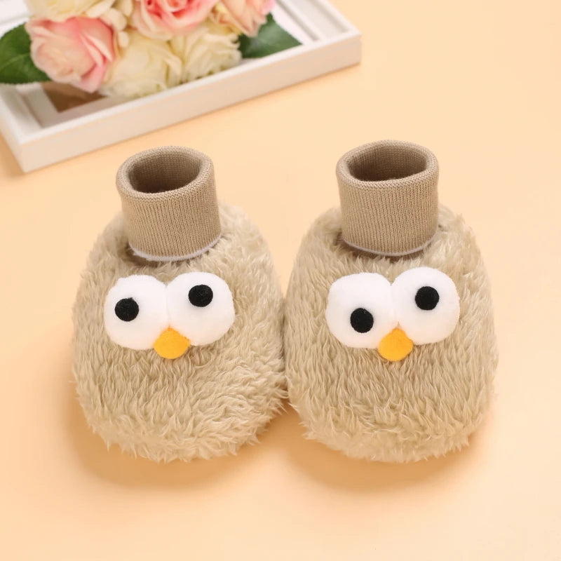 0-18M Lovely Warm Design Baby Girl Boy Toddler First Walkers Baby Shoes Soft Slippers Cute Shoes Winter Non-Slip Baby Warm Shoes