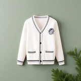 Baby Girls Clothing Set Outfits School Uniform Cardigan & Shirt & Skirt 3pcs Girls Tracksuit Teens Kids Suit Costumes 5 7 9 13 Y