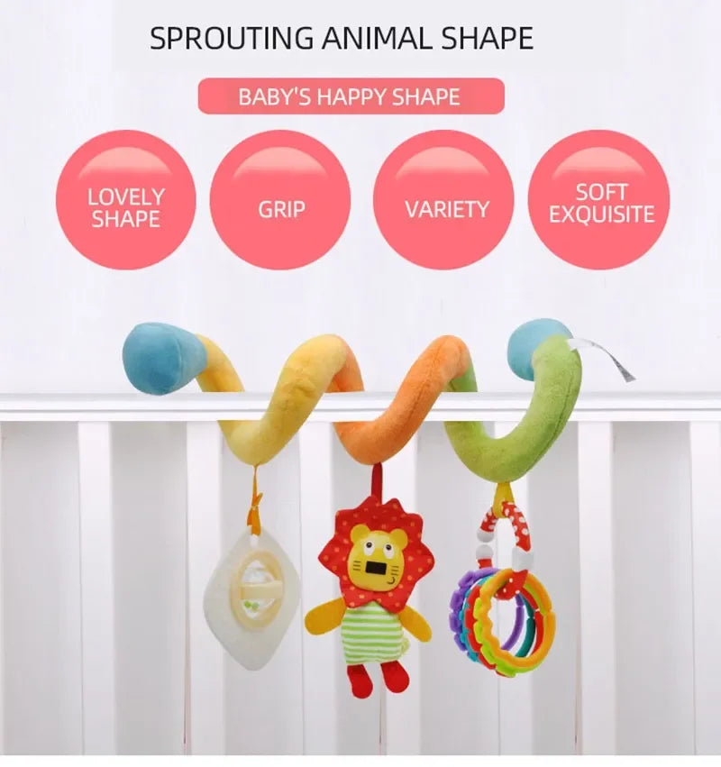 New Soft Infant Crib Bed Stroller Toy Spiral Baby Toy For Newborns Car Seat Educational Rattles Baby Towel Bebe Toys 0-12 Months