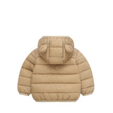 Kids Warm Down Jackets Autumn Winter Baby Thin Hooded Cotton Coats Girls Boys Cute Solid Outerwear Children Clothes 2-6 Years