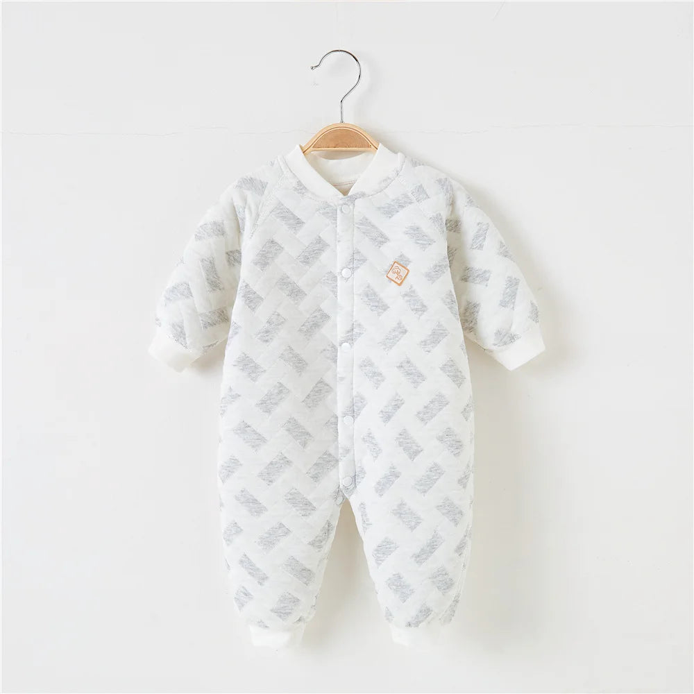 Baby Bodysuit Warm Cotton Outerwear Baby Underwear with Cotton Cladding Creeper Newborn Clothing Spring and Autumn