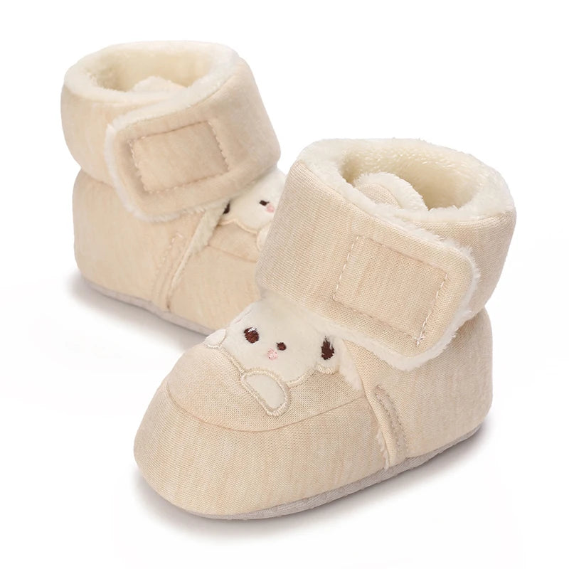 0-18M Lovely Warm Design Baby Girl Boy Toddler First Walkers Baby Shoes Soft Slippers Cute Shoes Winter Non-Slip Baby Warm Shoes