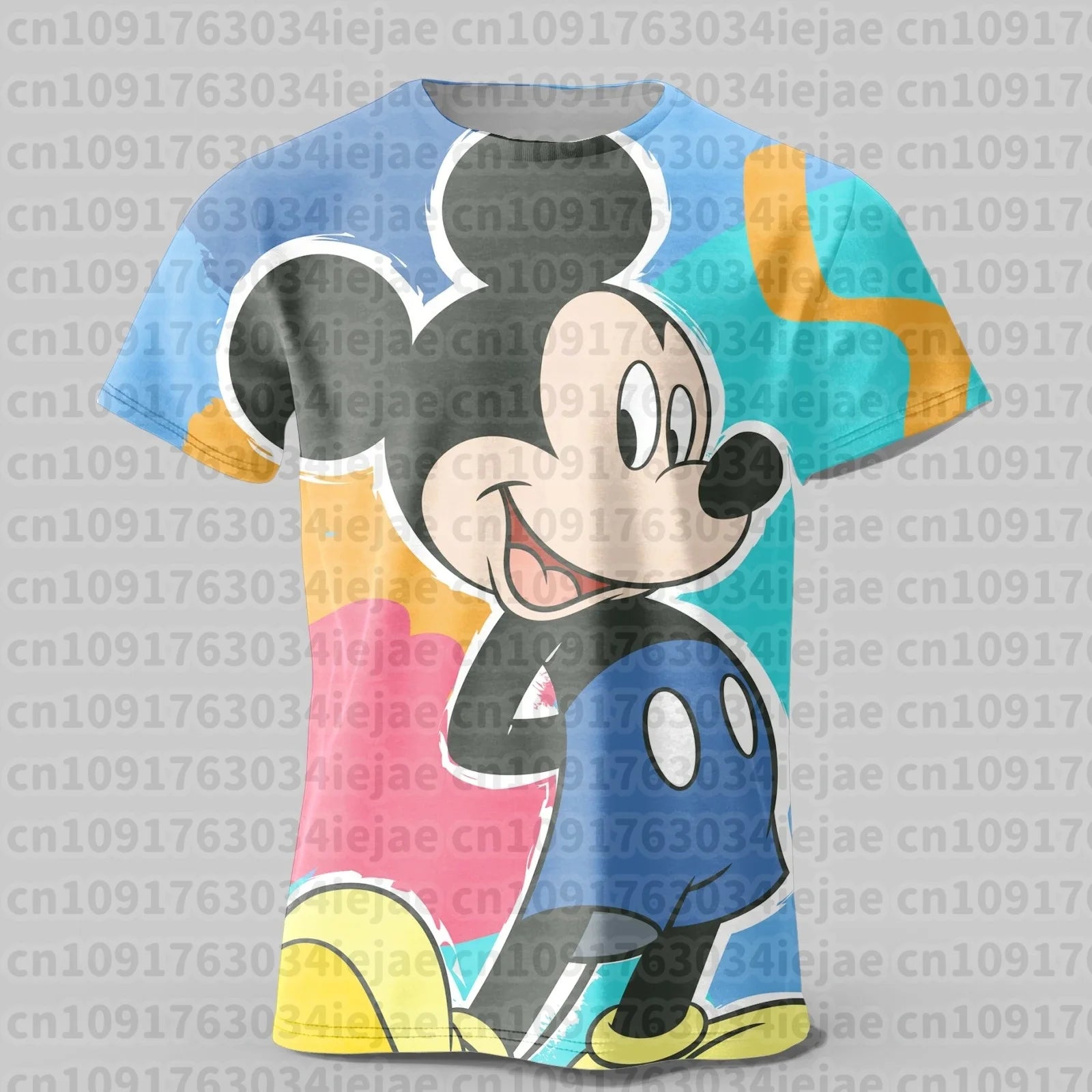 2026 Summer Mickey Minnie T-shirt 3D Print Mickey Children's Cartoon Comfortable and Breathable Boys Girls T-shirt Top