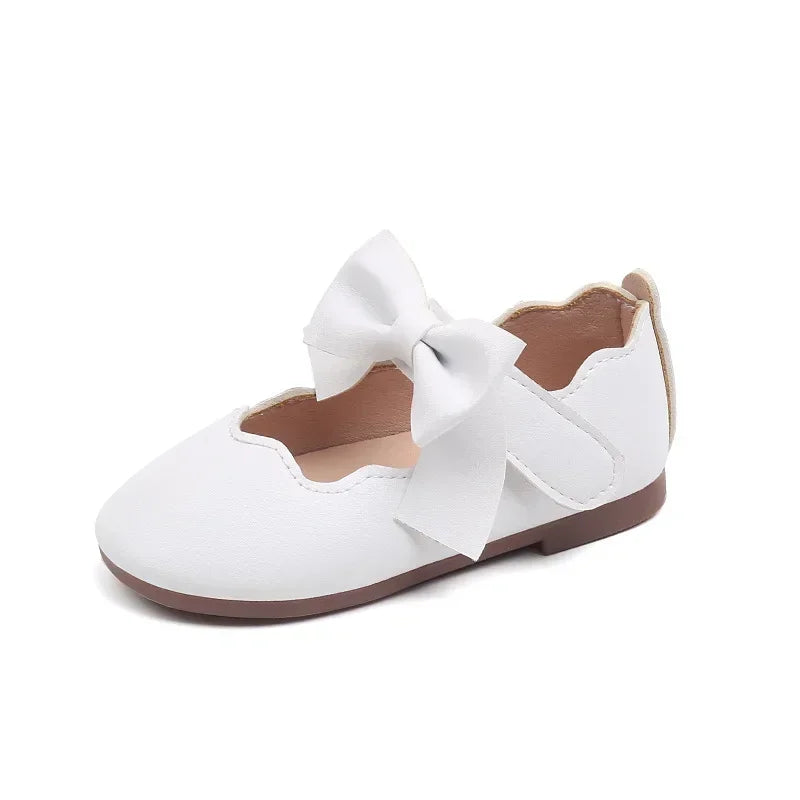 Girls Mary Jane Shoes Children Solid Color Bow Round-toe Bow 2024 New Kids Fashion Soft Moccasin Shoes Baby First Walker Shoes - Idrilay 