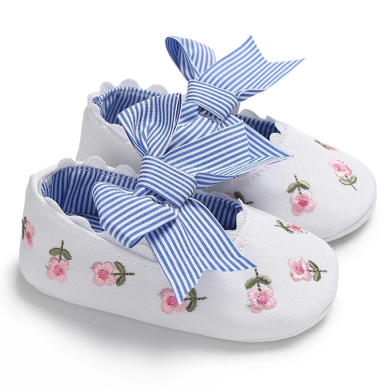 Baby Girl Shoes White Lace Floral Embroidered Soft Shoes Prewalker Walking Toddler Kids Shoes First Walker