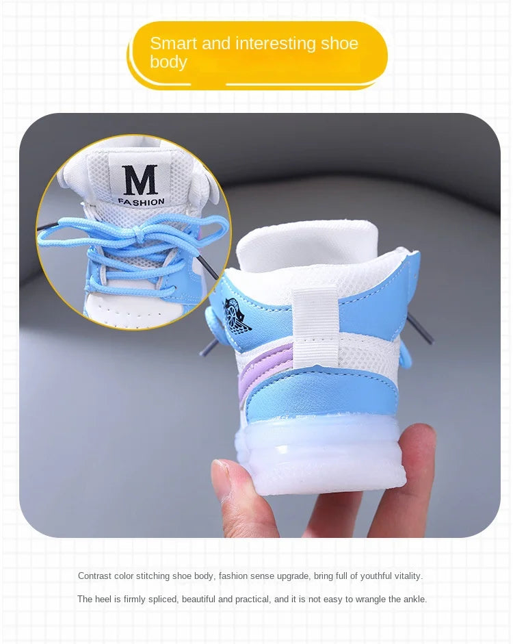 Boys Glowing Light Toddler Sneakers Children's Luminous Shoes Little Girls Board Sneakers Girls Shining Light Mesh Casual Shoes