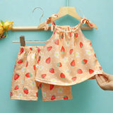 ‌2025 Summer Girls 1-8 Years Floral Sleeveless Dress Set + Korean Style Soft Top & Shorts Cute Casual Beach Outfits‌