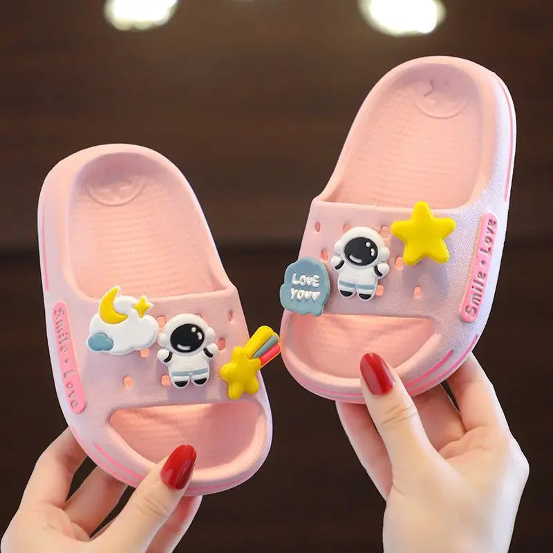 New Cute Astronaut Children's Home Indoor Slippers Anti-Slip Bathroom Baby Outdoor Sandals For Boys And Girls