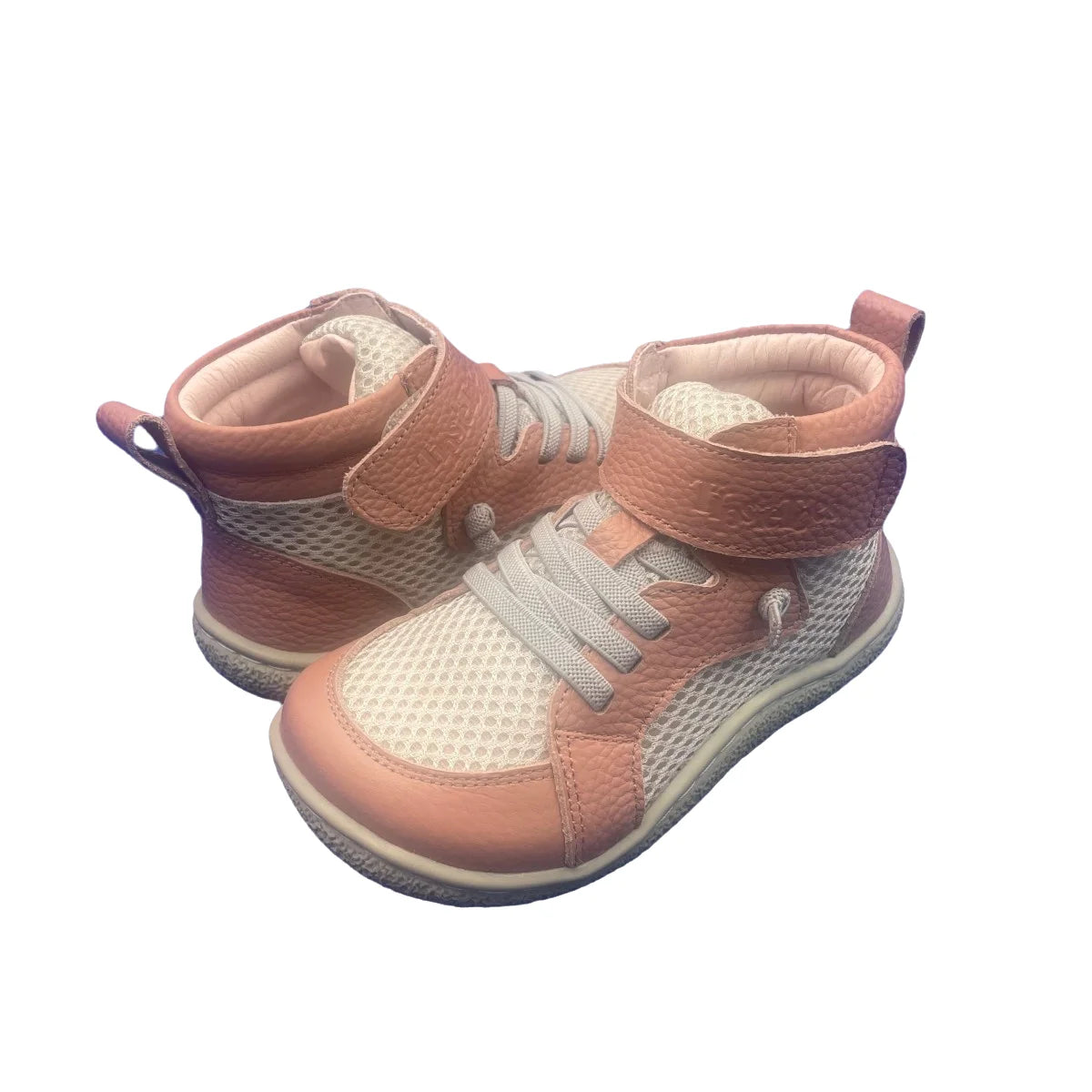 Tipsietoes Spring Autumn Genuine Leather Boots For Girls Boys Kid Barefoot Sneaker Leather Linning Light Weight Elastic Strape