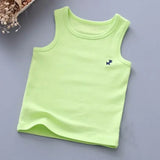 Fashion Children T-shirts for Girls Candy Color Baby Boys Graphic Tee Cotton Vest Tops Kids Summer Clothes Sleeveless T-Shirt - Idrilay 