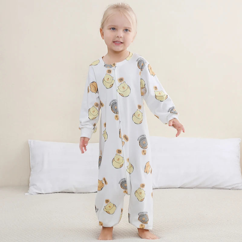 MICHLEY Spring Cotton Sleeping Bag Baby Sack Cartoon Sleepsack Pajamas Long Sleeve Sleepwear For Girls Boys Children 6M-6T