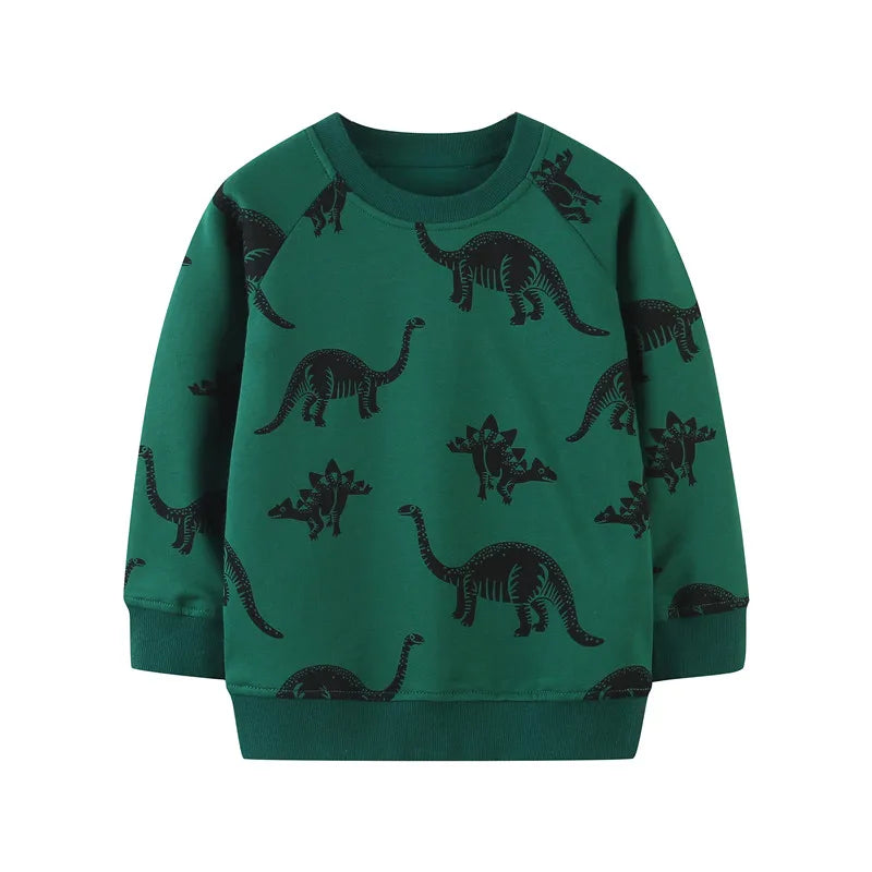 2-7T New Design Cotton Boys Sweatshirts Dinosaurs Fashion Children's Sport Shirts Long Sleeve Kids Autumn Spring Clothes
