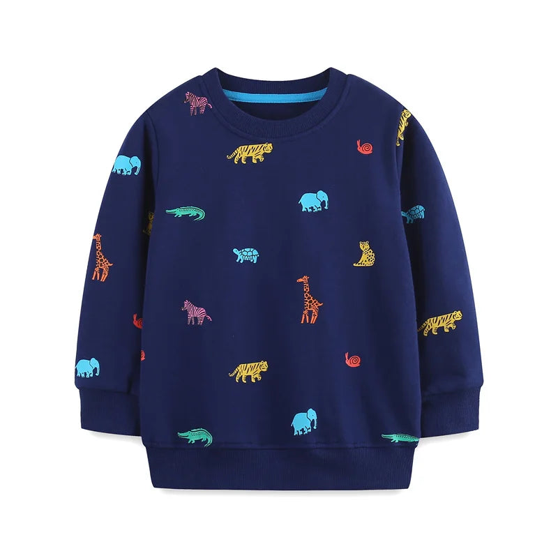2-7T New Design Cotton Boys Sweatshirts Dinosaurs Fashion Children's Sport Shirts Long Sleeve Kids Autumn Spring Clothes