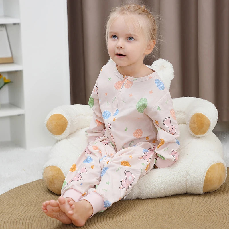 MICHLEY Spring Cotton Sleeping Bag Baby Sack Cartoon Sleepsack Pajamas Long Sleeve Sleepwear For Girls Boys Children 6M-6T