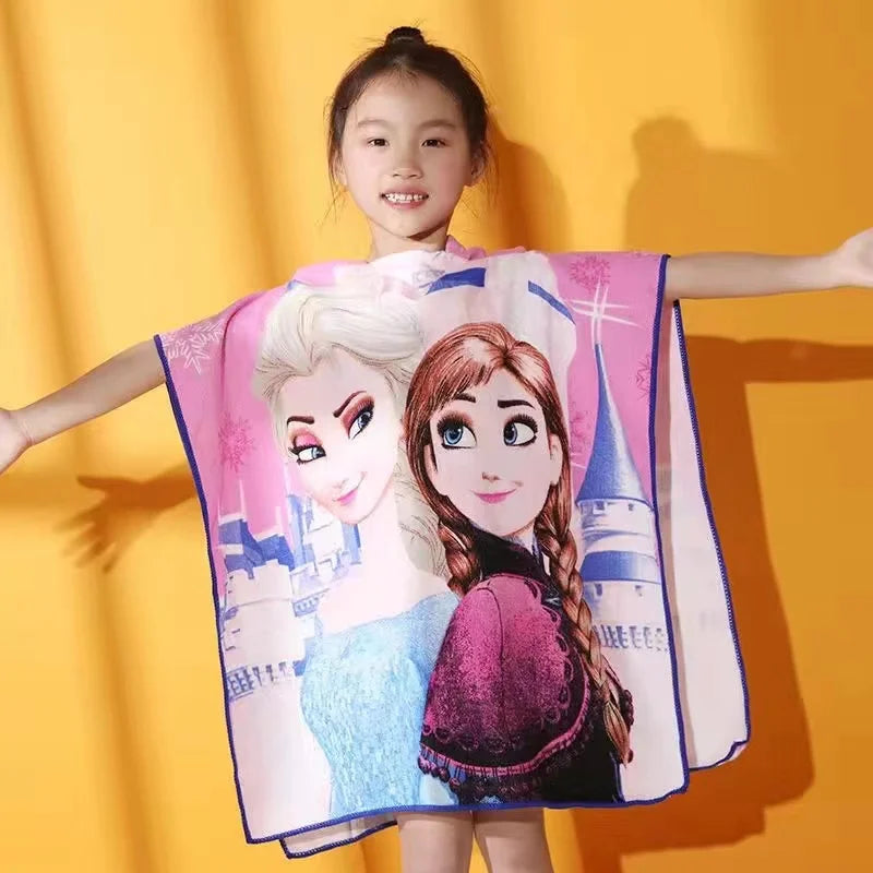 60*120 CM Baby Boys Girls Cartoon Mickey Cars Print Children Hooded Bath Towels Cloak Dry Absorbent Microfiber Bathrobes Pajamas