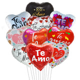 10pcs 18inch Valentine Spanish Love Heart Foil Balloons Te Amo Helium Balloon Wedding Valentine's Day Decorations Gifts - Idrilay 