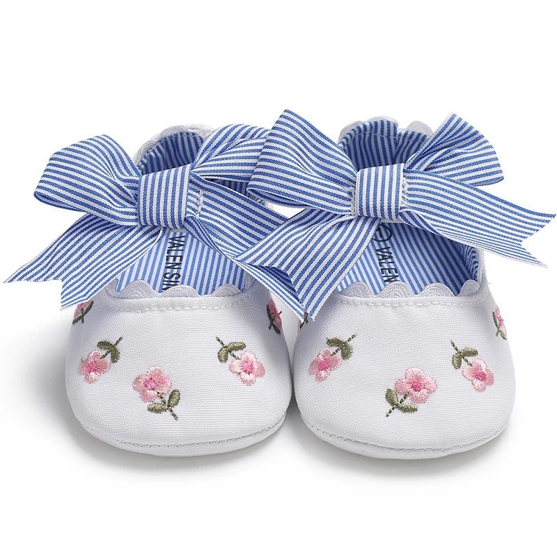 Baby Girl Shoes White Lace Floral Embroidered Soft Shoes Prewalker Walking Toddler Kids Shoes First Walker