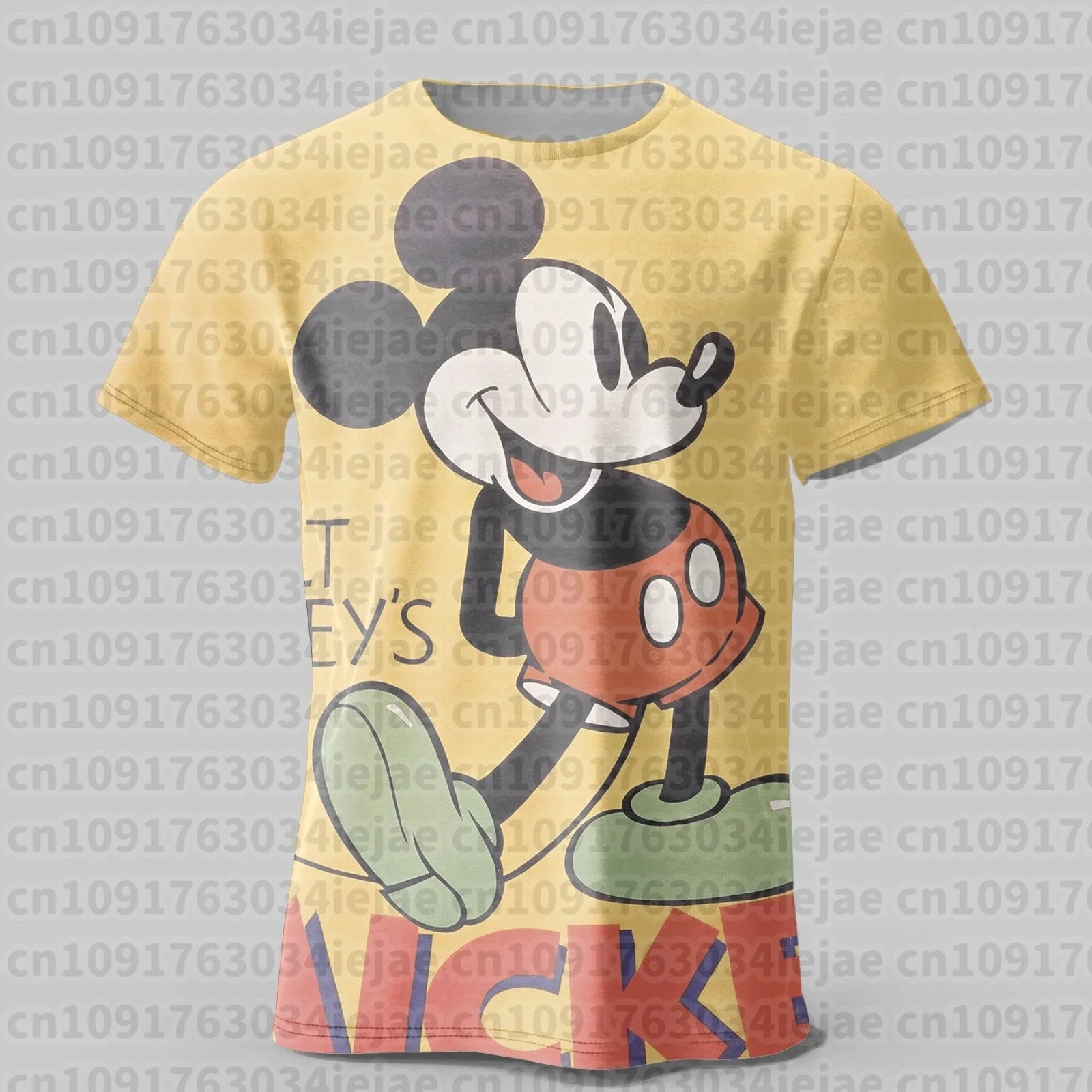 2026 Summer Mickey Minnie T-shirt 3D Print Mickey Children's Cartoon Comfortable and Breathable Boys Girls T-shirt Top