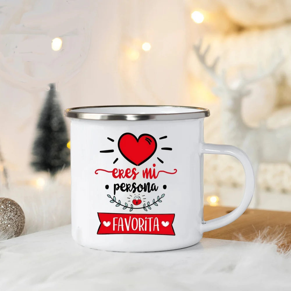 You Are My Favorite Person Print Valentines Coffee Mug Valentine Enamel Mugs Party Wine Juice Beverage Cup Valentine's Day Gift - Idrilay 