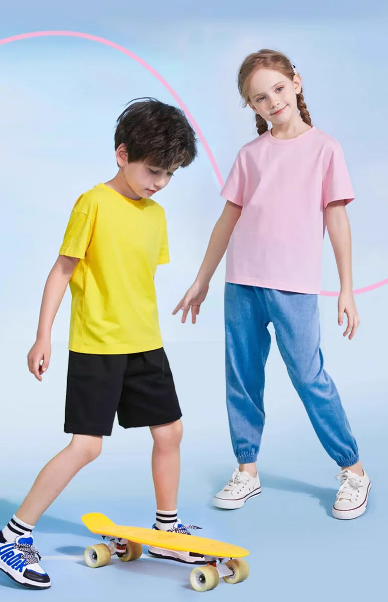 New 2025 Summer Casual Children's Goose Brother Korean T-shirt Boys T Shirt Boys Clothes Print Cotton T Shirts Kids Clothes