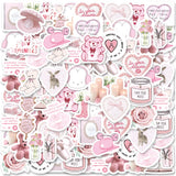 46pcs Valentine's Day Theme Pattern Stickers, Suitable for Valentine Parties, Photo Albums, Notebooks, Phone Cases, Water Bottle - Idrilay 