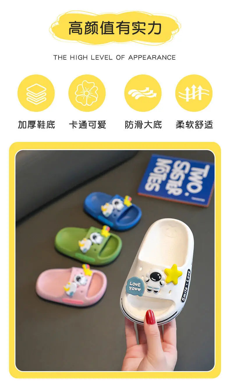 New Cute Astronaut Children's Home Indoor Slippers Anti-Slip Bathroom Baby Outdoor Sandals For Boys And Girls